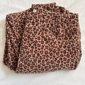 Mini Boden Girls Leopard Print Elastic Waist Pants 12Y Casual Stylish